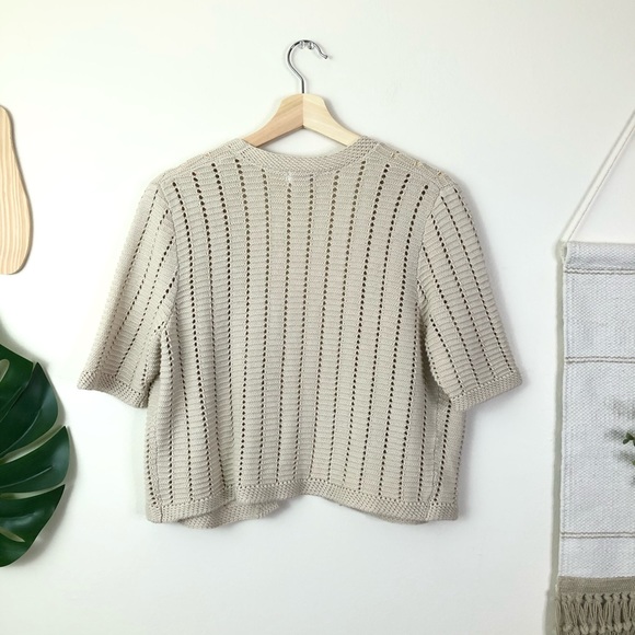 Charter Club | Petite Crochet Open Front Cardigan - Picture 4 of 7